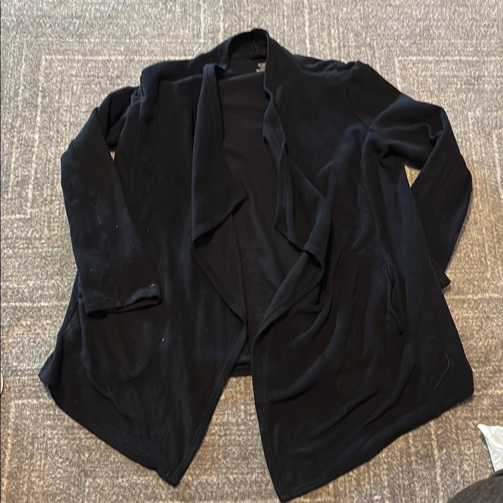 Chic Black Draped Cardigan